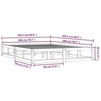 Bedframe massief hout wit 200x200 cm - thumbnail