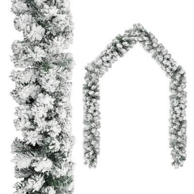 Kerstslinger met sneeuw 10 m PVC groen Kerstslinger met sneeuw 10 m PVC groen