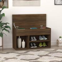 VidaXL Schoenenbank 80x30x45 cm bewerkt hout bruin eikenkleur - thumbnail