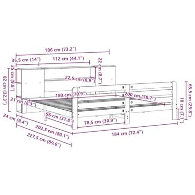 Bedframe zonder matras massief grenenhout 180x200 cm
