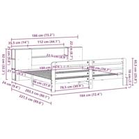 Bedframe zonder matras massief grenenhout 180x200 cm - thumbnail
