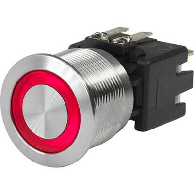 Schurter 1241.6834.1121000 Drukschakelaar 250 V/AC 12 A Rood (Ø) 22 mm IP64 1 stuk(s)