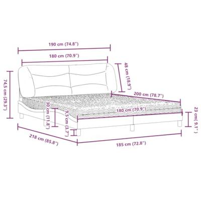 Bed met matras kunstleer cappuccinokleurig 180x200 cm