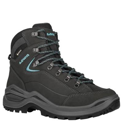 Lowa Renegade Evo GTX Mid S Hoge Wandelschoen Dames Asphalt/Turqoise 7,5 Lowa Renegade Evo GTX Mid S Hoge Wandelschoen Dames Asphalt/Turqoise 7,5