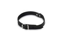 Lederen honden halsband zwart - 62 cm x 25 mm - thumbnail