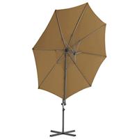 Zweefparasol met stalen paal 300 cm taupe - thumbnail