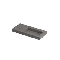 INK Pitch Wastafel Keramische Slab Rechts met Drain en Front en Side Skirts Zonder Kraangat - 1000x450x90 mm - Armani Grey Mat - thumbnail
