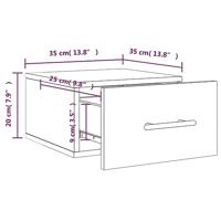 Nachtkastjes 2 st wandgemonteerd 35x35x20 cm grijs sonoma eiken - thumbnail