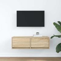 Tv-meubel 80x31x25,5 cm bewerkt hout sonoma eikenkleurig - thumbnail