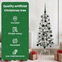 VidaXL Kunstmatige inklapbare kerstboom groen en wit 120 cm - thumbnail