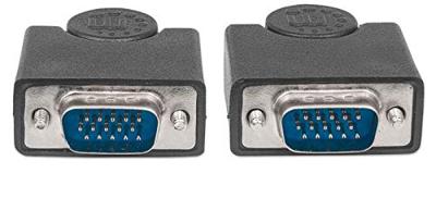 Manhattan 311731 VGA-kabel VGA Aansluitkabel VGA-stekker 15-polig 1.80 m Zwart Schroefbaar