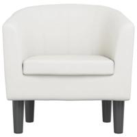 Kuipstoel kunstleer wit - thumbnail