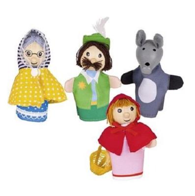 Goki vingerpoppen roodkapje, 4st.