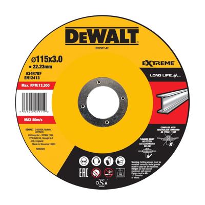 DeWALT DX7927 EXTREME™ Doorslijpschijf Metaal 115mm DeWALT DX7927 EXTREME™ Doorslijpschijf Metaal 115mm