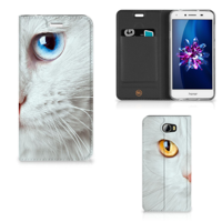 Huawei Y5 2 | Y6 Compact | Hoesje maken | Witte Kat - thumbnail