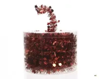 Lametta guirlande ster glans kerstrood - thumbnail