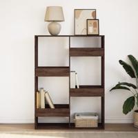 Boekenkast 100x33x135 cm bewerkt hout bruin eikenkleurig - thumbnail