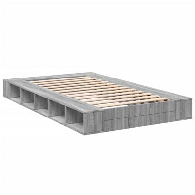 Bedframe bewerkt hout grijs sonoma eikenkleurig 140x200 cm