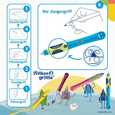 Pelikan Griffix vulpotlood, op blister, voor rechtshandigen, blauw - groen - thumbnail