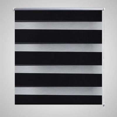 VidaXL Zebra rolgordijn 120,9 x 175 cm stofbreedte 116,7 cm zwart