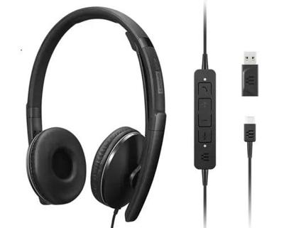 Lenovo Gen 2 On Ear headset Kabel Zwart Ruisonderdrukking (microfoon)
