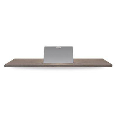 Looox Wooden Bath Shelf 88 cm, massief eiken, old grey, geborsteld rvs