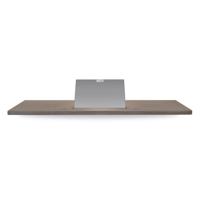 Looox Wooden Bath Shelf 88 cm, massief eiken, old grey, geborsteld rvs - thumbnail