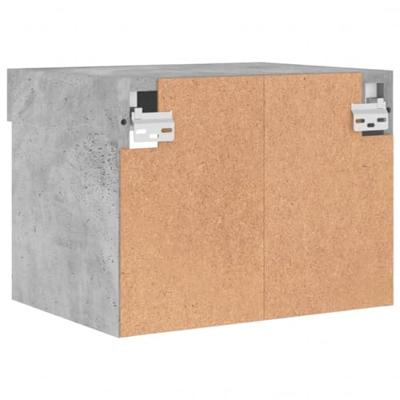 Nachtkastje met LED's wandgemonteerd betongrijs Nachtkastje met LED's wandgemonteerd betongrijs