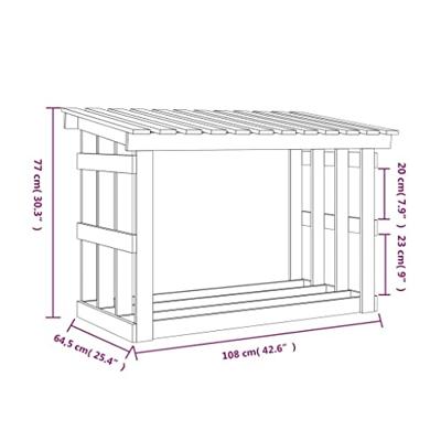 VidaXL Haardhoutrek 108x64,5x77 cm massief grenenhout zwart