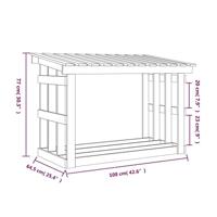 VidaXL Haardhoutrek 108x64,5x77 cm massief grenenhout zwart - thumbnail