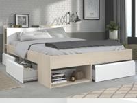 Bed NOE 160x200 cm lichte acacia met lades - thumbnail