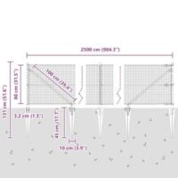 VidaXL Afrasteringspaal zilver 25 x 0,8 m (19 x 19 mm gaas) staal - thumbnail