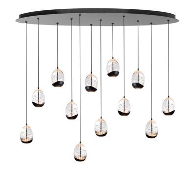 Highlight Hanglamp Clear Egg ovaal 12 lichts L 140 cm helder-zwart Highlight Hanglamp Clear Egg ovaal 12 lichts L 140 cm helder-zwart