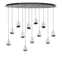 Highlight Hanglamp Clear Egg ovaal 12 lichts L 140 cm helder-zwart - thumbnail