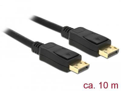 Delock 84862 DisplayPort-kabel DisplayPort Aansluitkabel DisplayPort-stekker 10 m Zwart Afgeschermd (drievoudig), Vergulde steekcontacten, 4K UHD