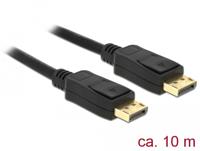Delock 84862 DisplayPort-kabel DisplayPort Aansluitkabel DisplayPort-stekker 10 m Zwart Afgeschermd (drievoudig), Vergulde steekcontacten, 4K UHD - thumbnail