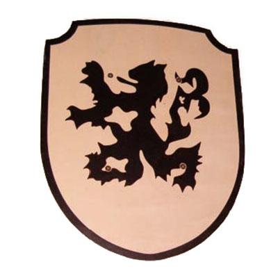 Playwood houten schild leeuw met stoffen handvat