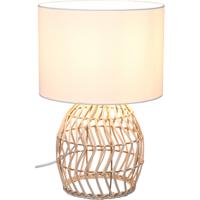 LED Tafellamp - Tafelverlichting - Trion Samir - E27 Fitting - Rond - Bruin - Hout - thumbnail