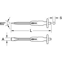 KS Tools Platte beitel met handgreep, 8-kant, 20 mm 1560241 - thumbnail
