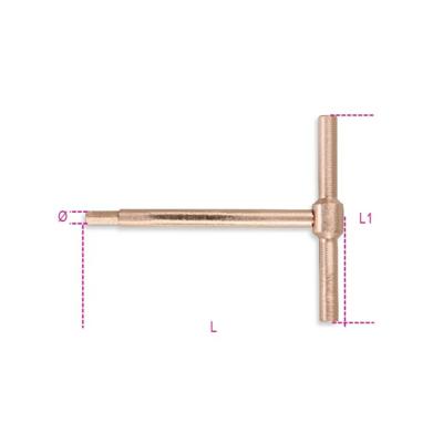 Beta 951BA 6 T-sleutel met zeskant profiel uiteinde | vonkvrij - 009510906 009510906