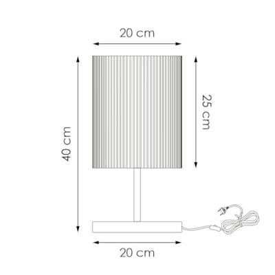 Scandinavische stijl Tafellamp - Corduroy Lampenkap - Cilinder - Karamel - ø20 x 40 cm - E27 Fitting - Geschikt voor Woonkamers en slaapkamers - Met schakelaar