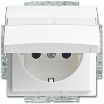 Busch-jaeger stopcontact met randaarde en KB inbouw 1-voudig SI-B 20-eukr-914