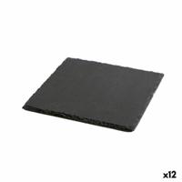 Leisteen Effect Keramische Tray Quid Gastro Fresh Zwart (20 x 20 cm) (12 Stuks) - thumbnail
