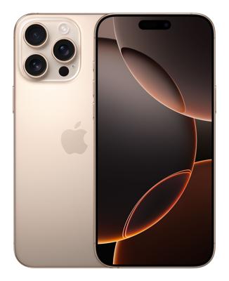 Apple iPhone 16 Pro Max (256 GB) - Desert titanium + Siliconenhoesje met MagSafe - Zwart