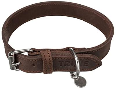 TRIXIE HALSBAND HOND ACTIVE COMFORT LEER BRUIN / LICHTBRUIN 37-44X2,5 CM