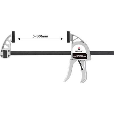 Aluminium eenhandsklem 300 x 85 mm 3000 N TOOLCRAFT 1595615 Spanbreedte (max.):500 mm Afmeting, lengte: 500 mm Afm. werkbereik:85 mm