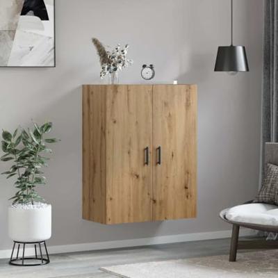 Wandkast artisanaal eikenkleurig 69.5 x 34 x 90 cm Bewerkt hout