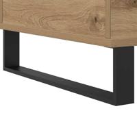 Salontafel 90x44,5x45 cm bewerkt hout artisanaal eikenkleurig - thumbnail