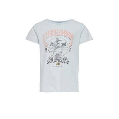 KIDS ONLY T-shirt Lucy van biologisch katoen lichtblauw KIDS ONLY T-shirt Lucy van biologisch katoen lichtblauw