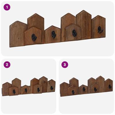 VidaXL Hanger bruin 48 x 8 x 15 cm massief mahoniehout VidaXL Hanger bruin 48 x 8 x 15 cm massief mahoniehout